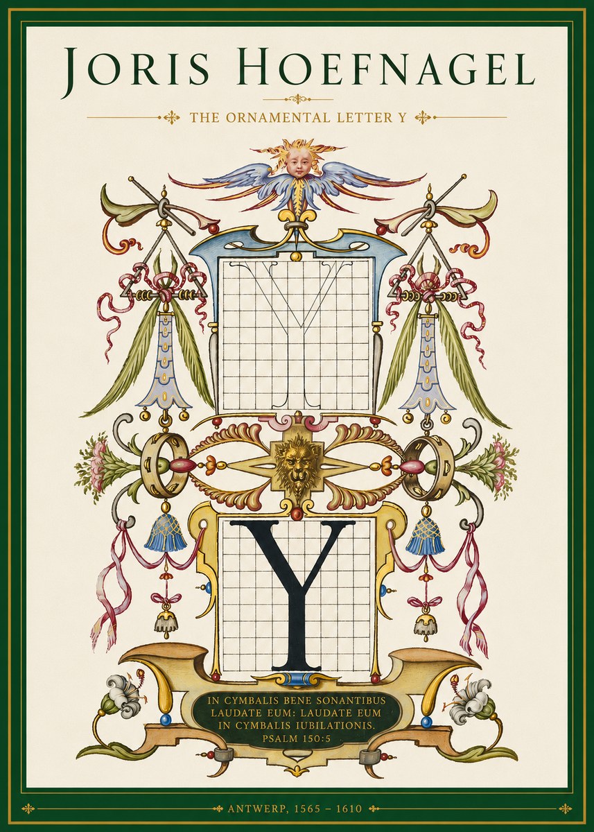 Joris Hoefnagel The Ornamental Letter Y No3 - Affiche