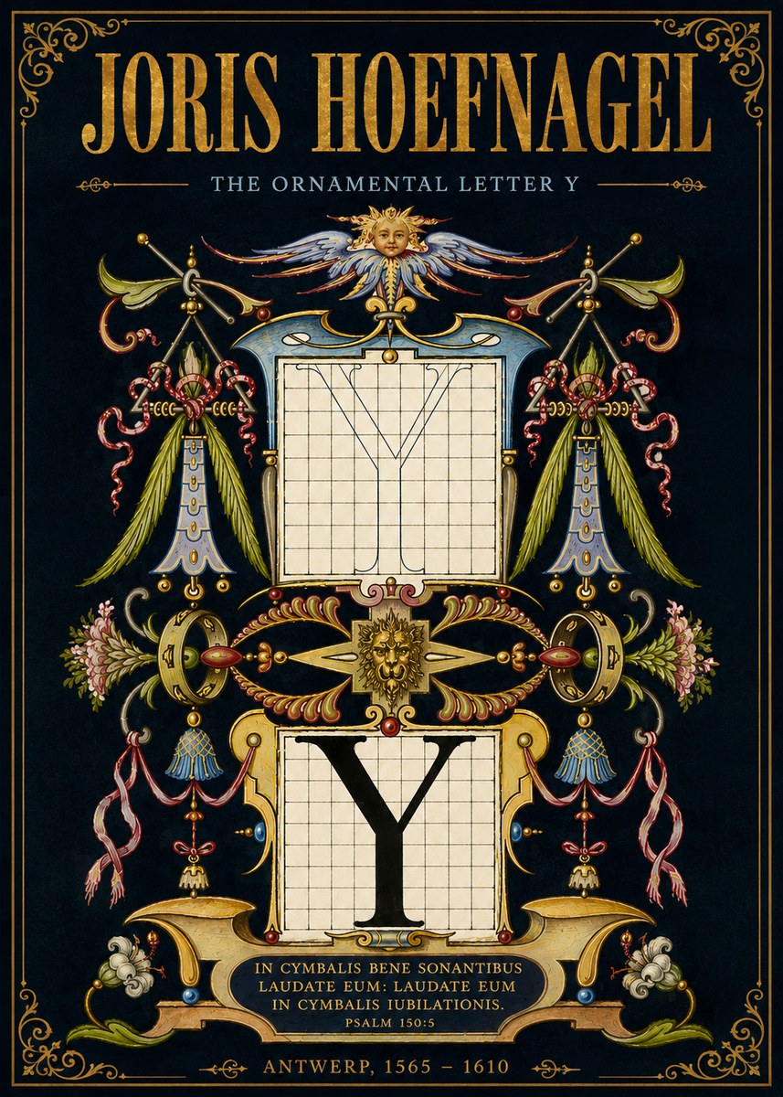 Joris Hoefnagel The Ornamental Letter Y No6 - Affiche
