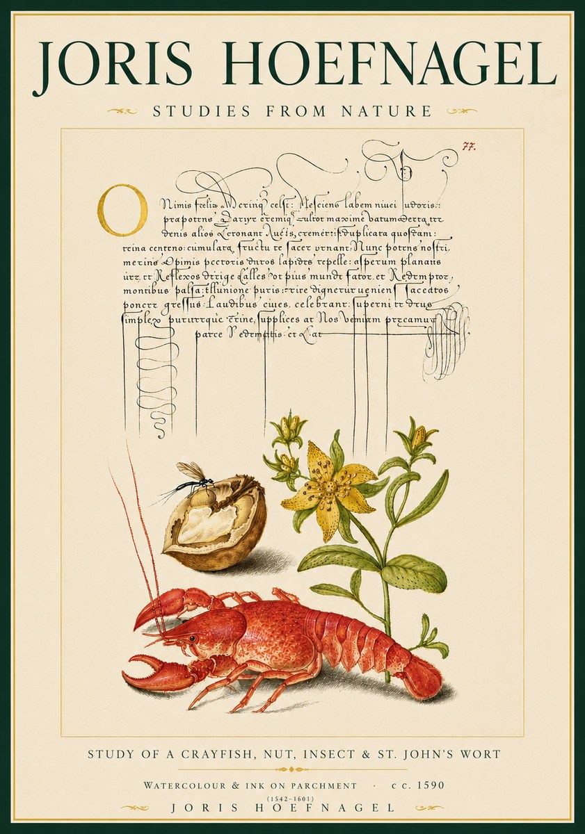 Joris Hoefnagel Studies from Nature No6 - Affiche