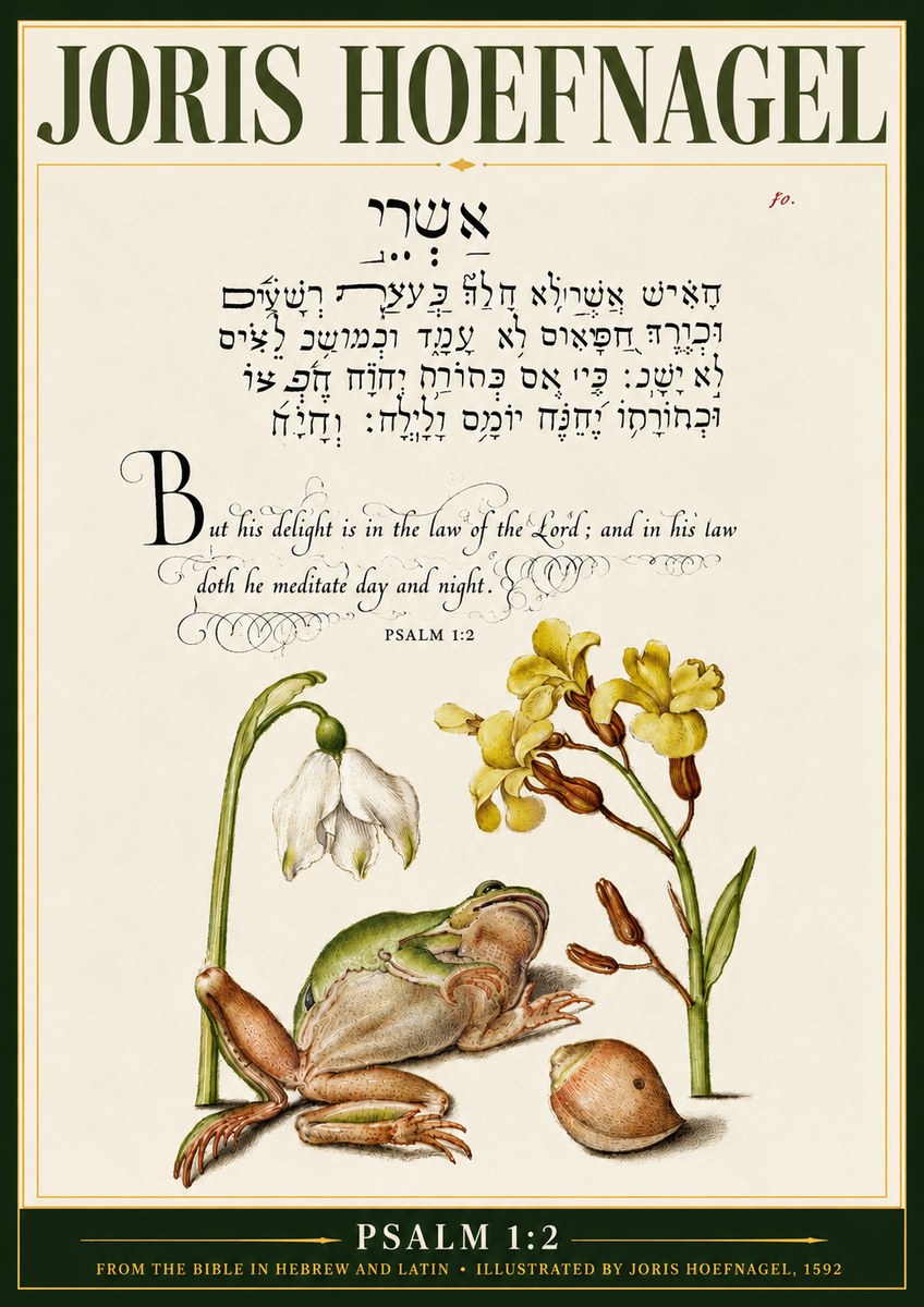 Joris Hoefnagel Psalm 1:2 No3 - Affiche