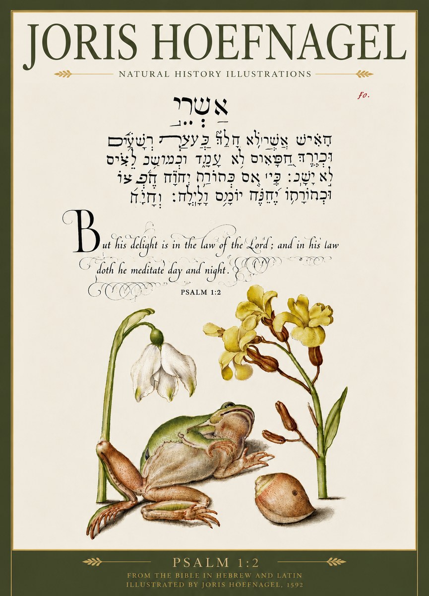 Joris Hoefnagel Psalm 1:2 No5 - Affiche
