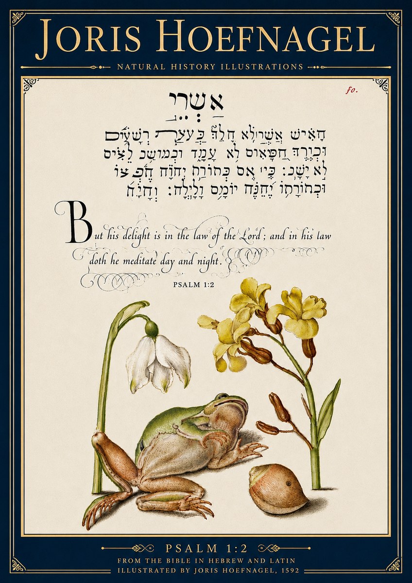 Joris Hoefnagel Psalm 1:2 No6 - Affiche