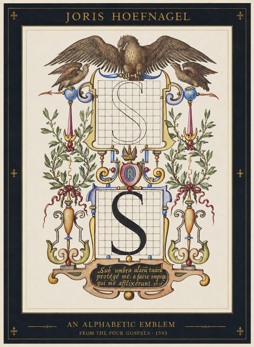 Joris Hoefnagel An Alphabetic Emblem from the Four Gospels No1 - Affiche