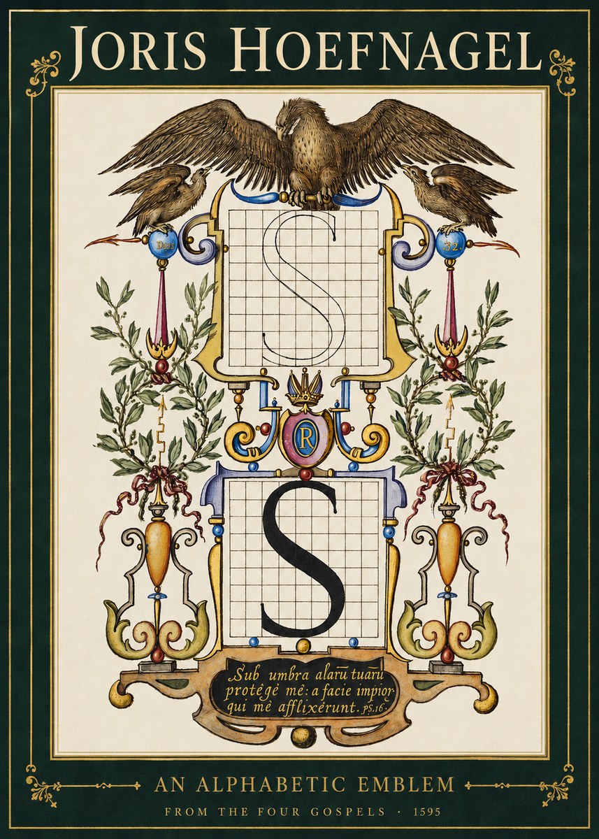 Joris Hoefnagel An Alphabetic Emblem from the Four Gospels No3 - Affiche