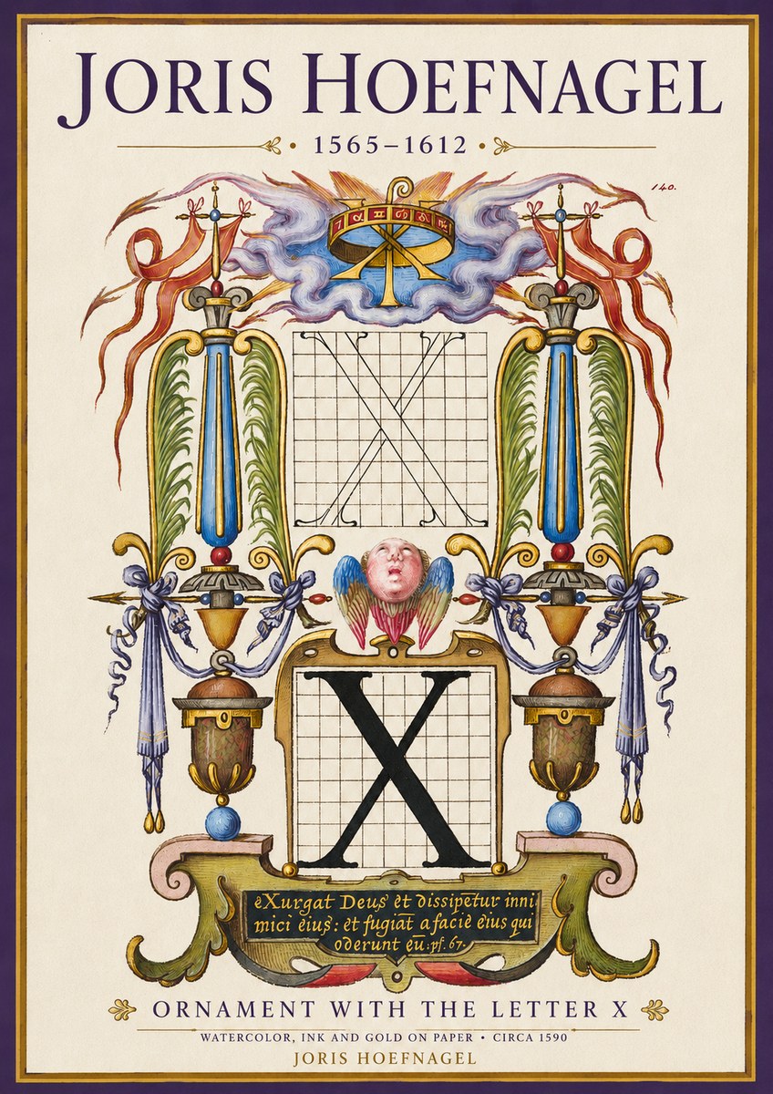 Joris Hoefnagel Ornament with the Letter X No3 - Affiche