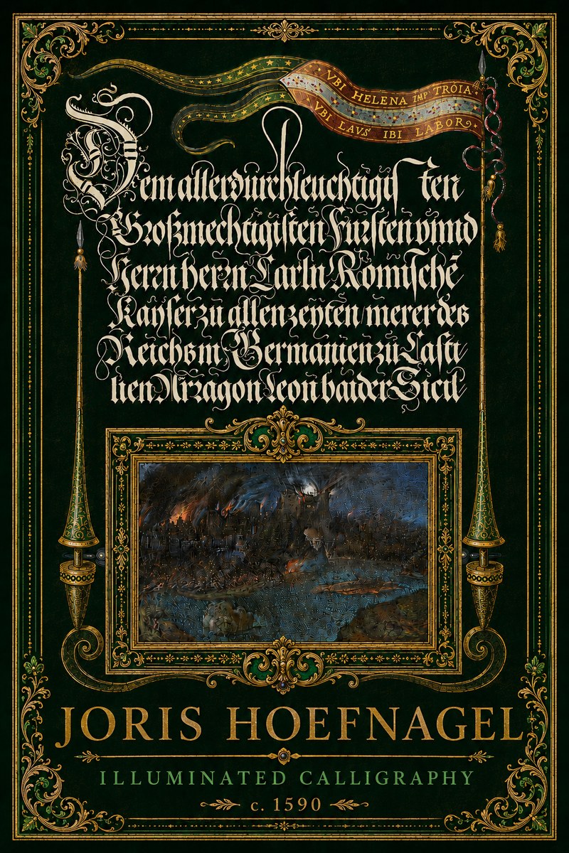 Joris Hoefnagel Illuminated Calligraphy No6 - Affiche
