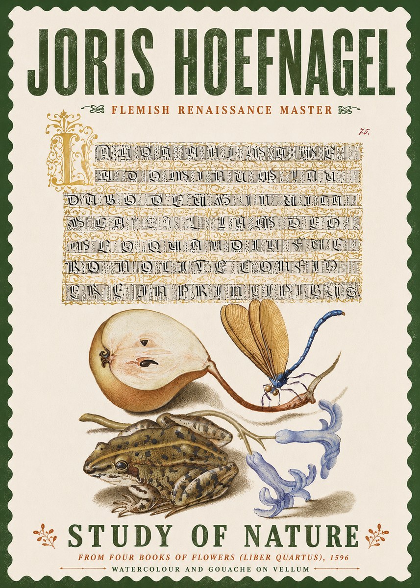 Joris Hoefnagel Study of Nature II No6 - Affiche
