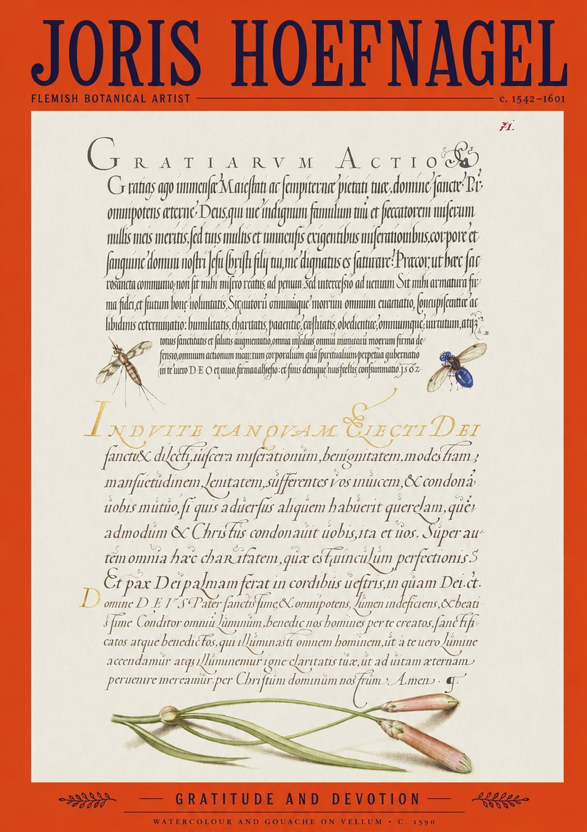 Joris Hoefnagel Thanksgiving to God • Institute for Botanical Studies No2 - Affiche