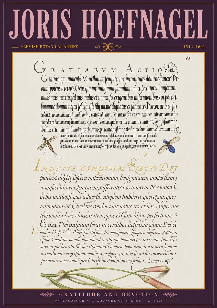 Joris Hoefnagel Thanksgiving to God • Institute for Botanical Studies No4 - Affiche