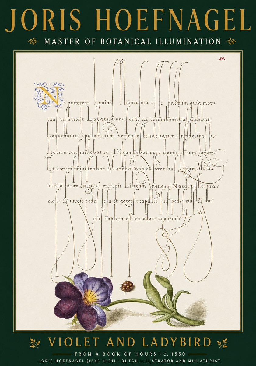 Joris Hoefnagel Violet and Ladybird No4 - Affiche