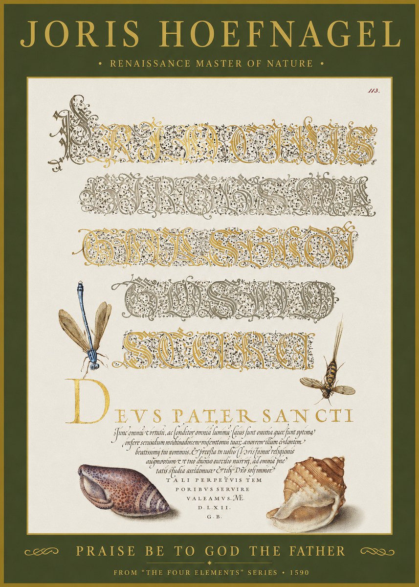 Joris Hoefnagel Praise Be to God the Father No1 - Affiche