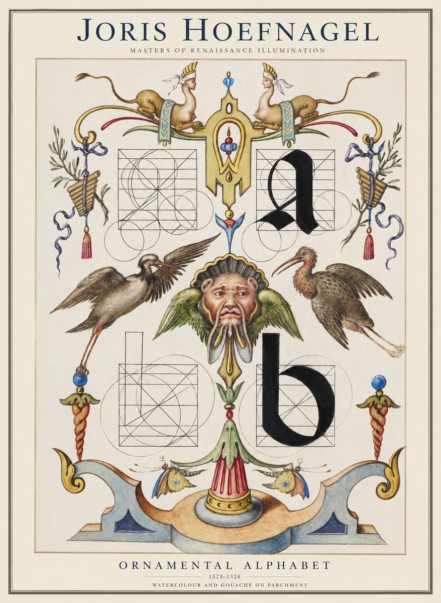 Joris Hoefnagel Ornamental Alphabet No1 - Affiche