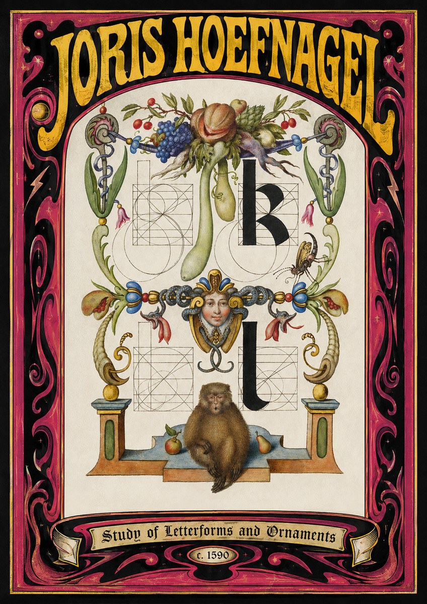 Joris Hoefnagel Study of Letterforms and Ornaments No3 - Affiche