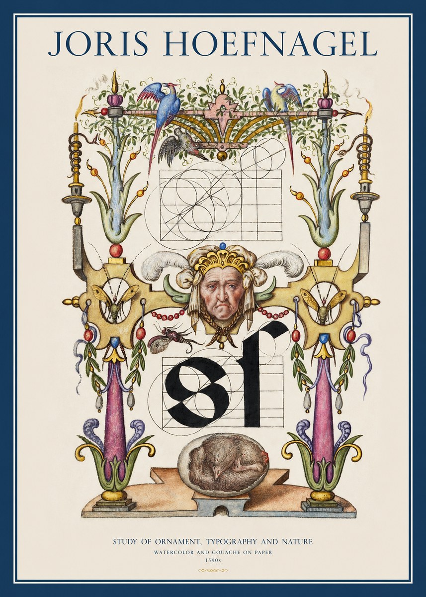 Joris Hoefnagel Mastery in Detail - Renaissance Ornament & Nature Studies No5 - Affiche