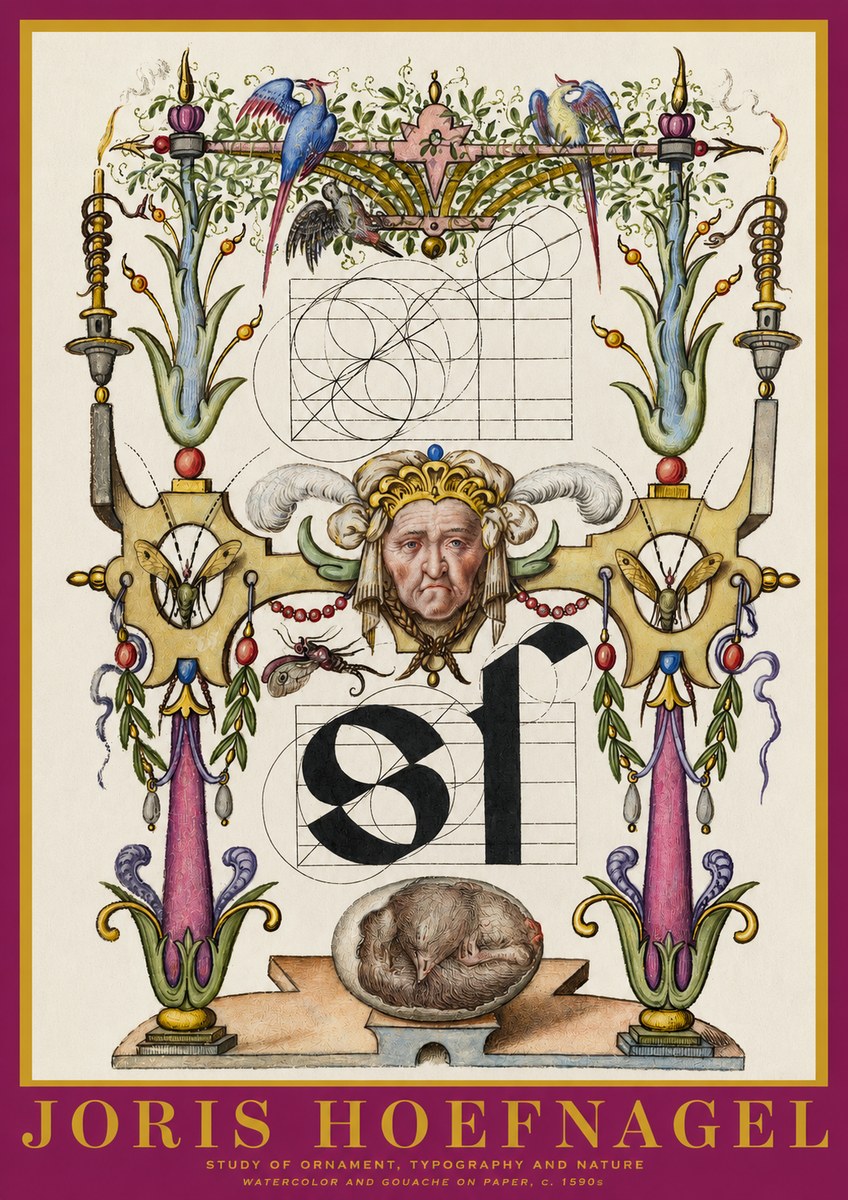 Joris Hoefnagel Mastery in Detail - Renaissance Ornament & Nature Studies No6 - Affiche