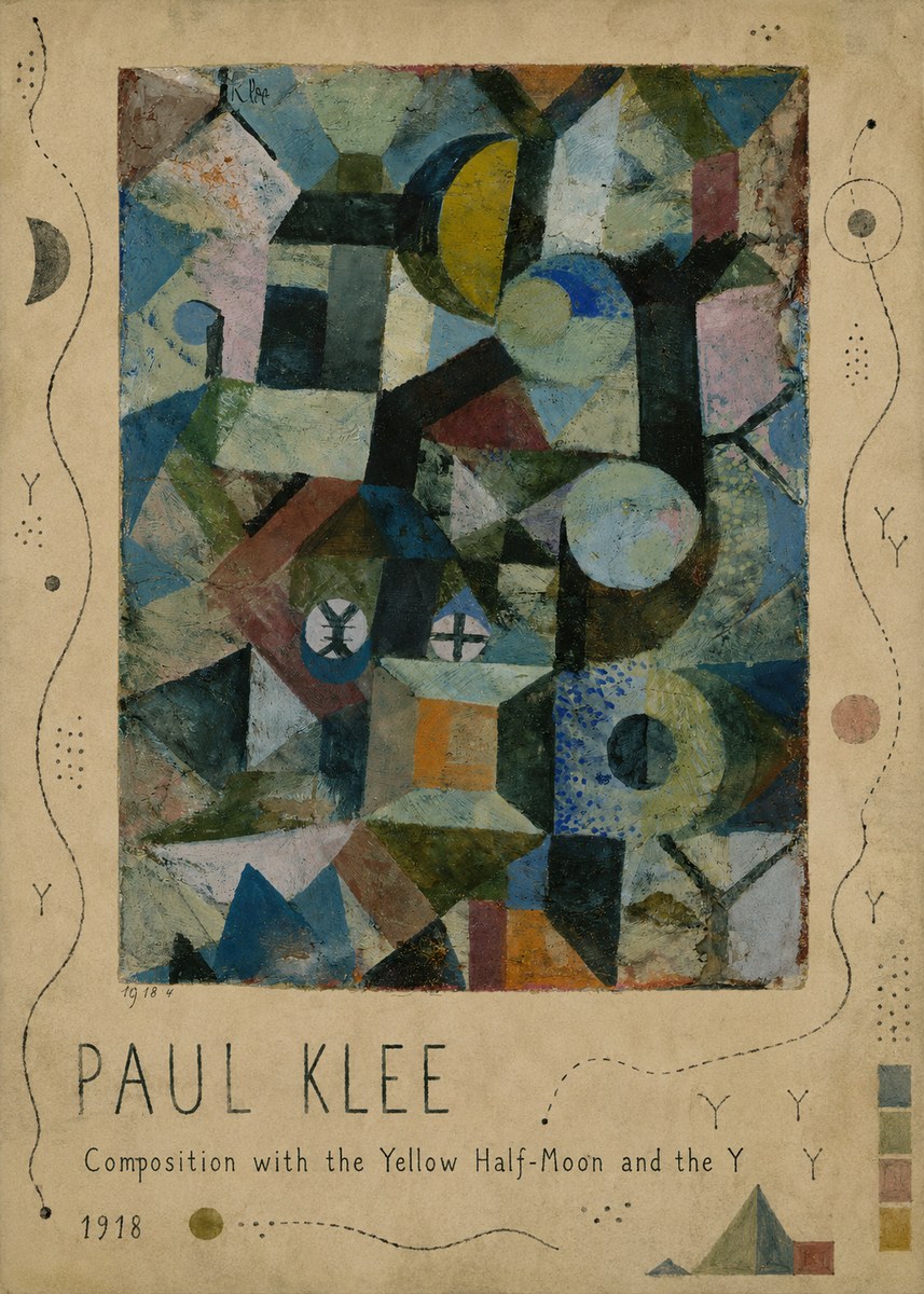 Paul Klee Composition with the Yellow Half-moon and the Y No4 - Affiche
