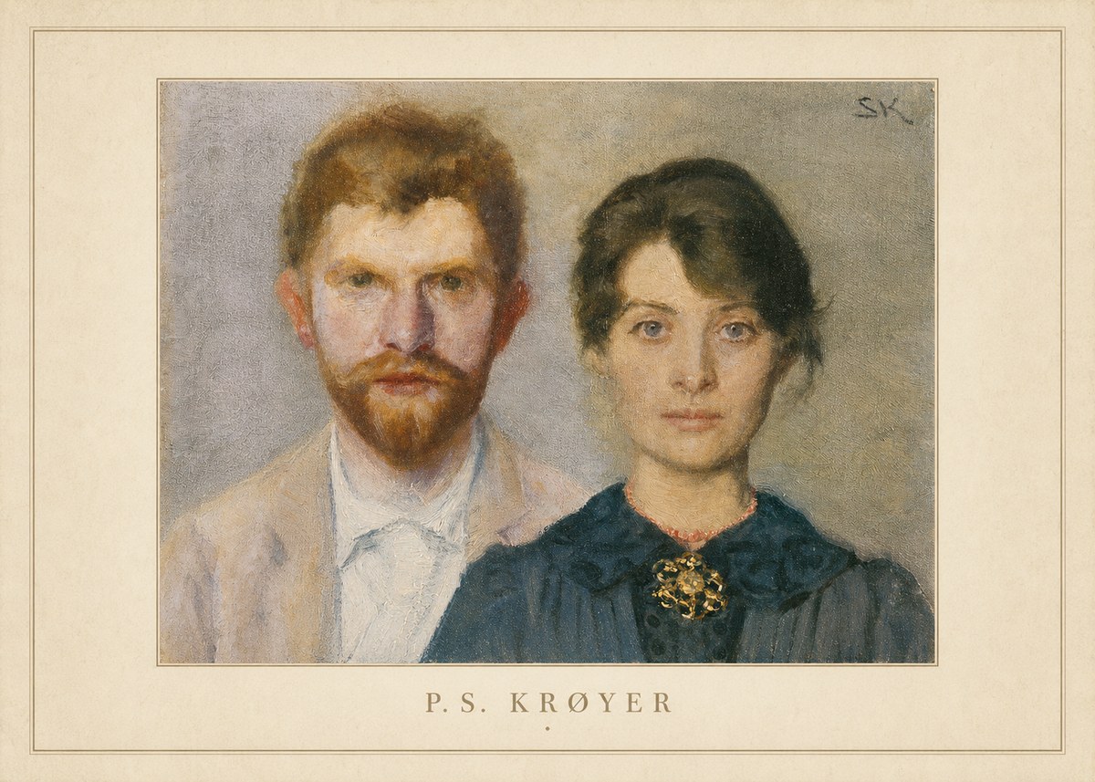 P.S. Krøyer Self-portrait with Marie Krøyer No4 - Affiche