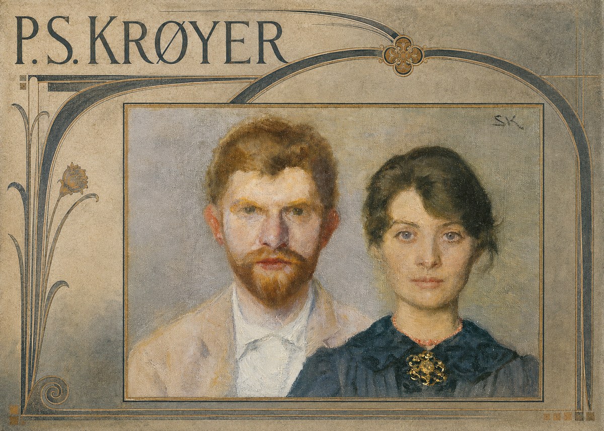 P.S. Krøyer Self-portrait with Marie Krøyer No5 - Affiche