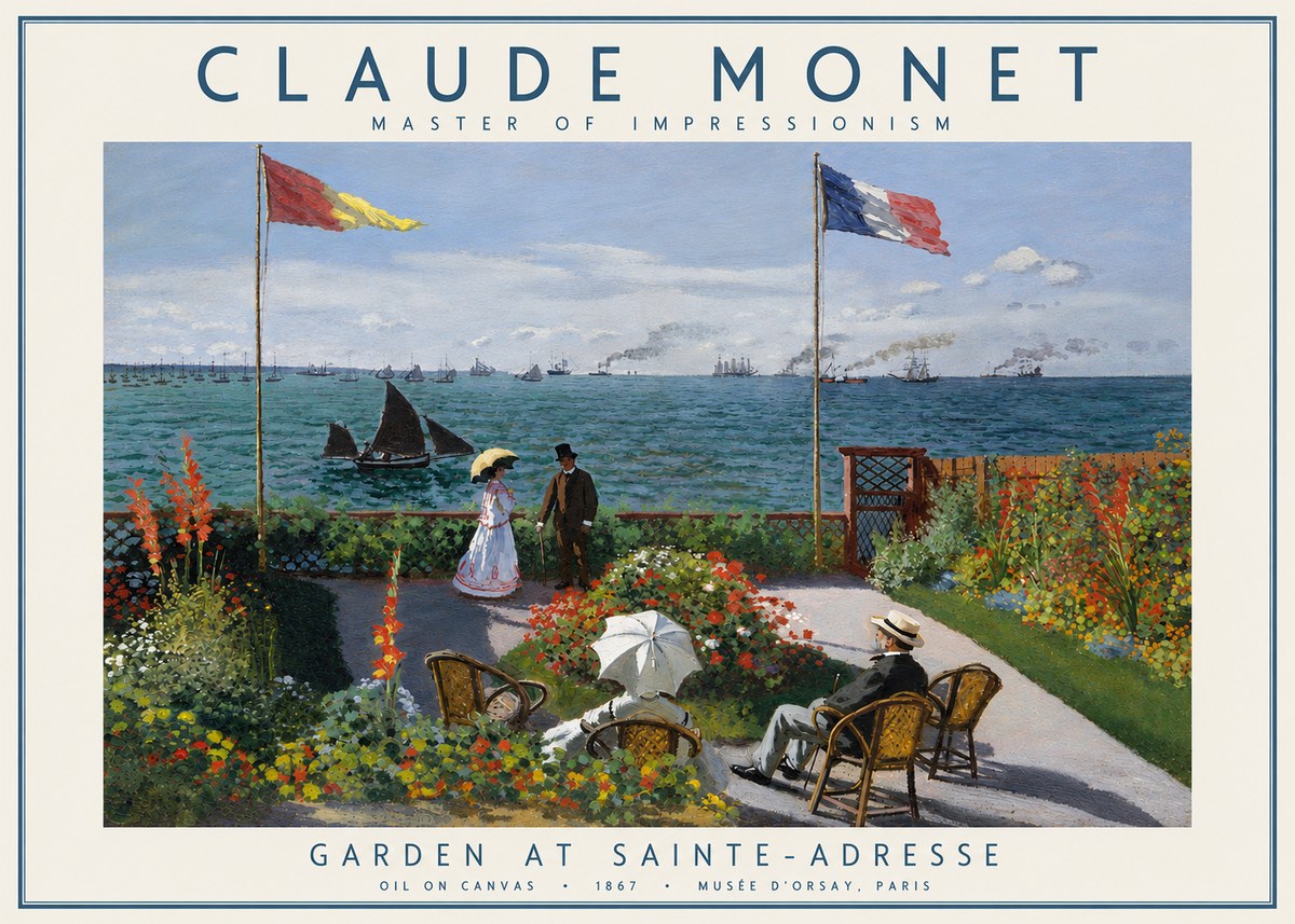 Monet Garden at Sainte-adresse No3 - Affiche