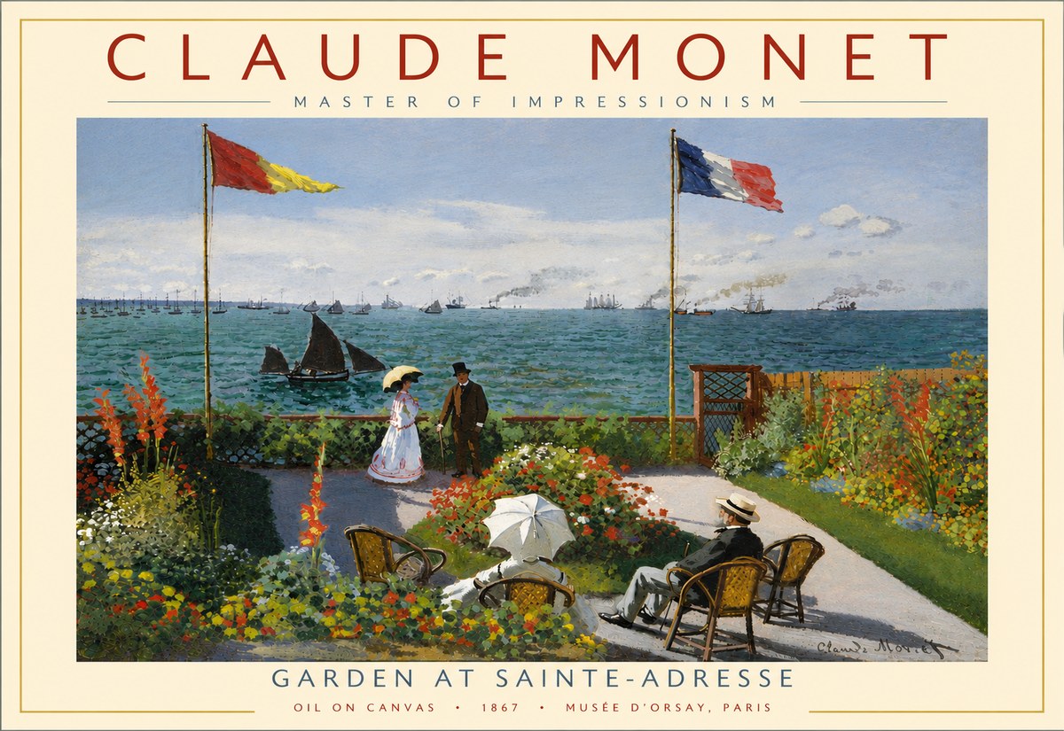 Monet Garden at Sainte-adresse No5 - Affiche