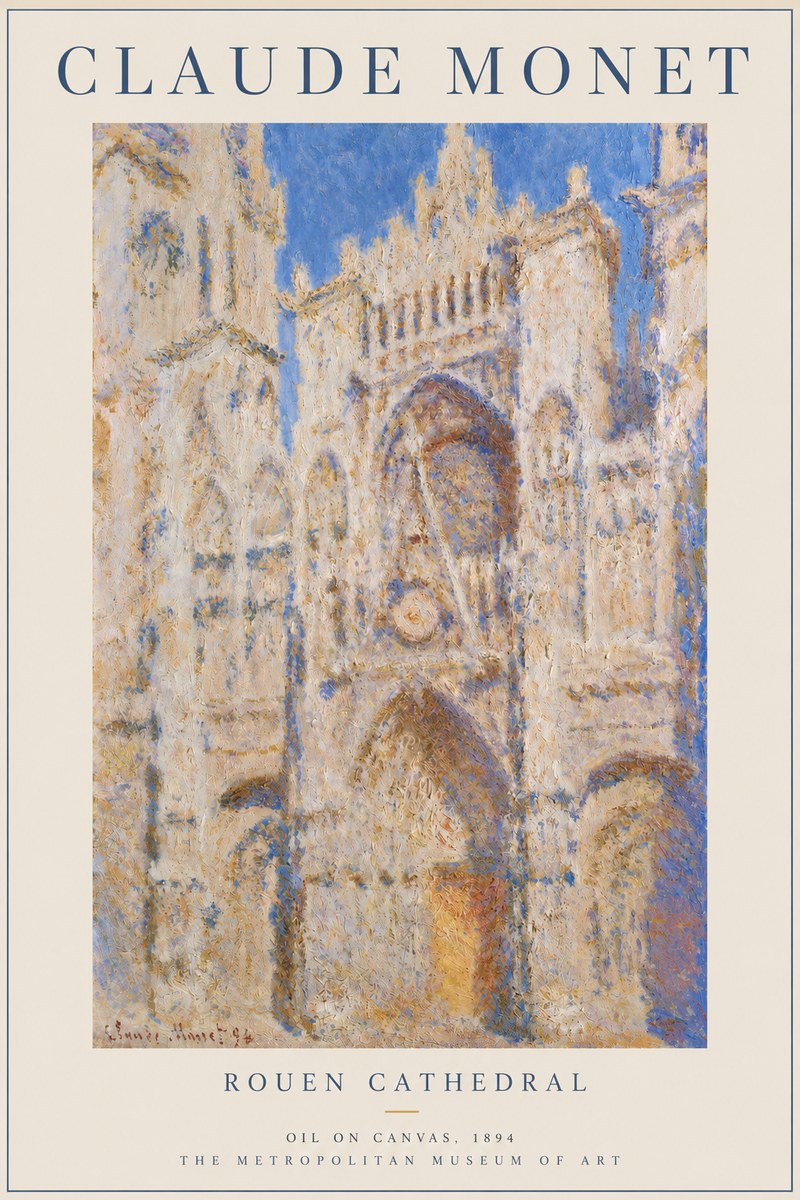 Monet Rouen Cathedral No2 - Affiche