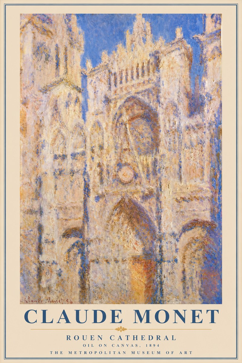Monet Rouen Cathedral No4 - Affiche