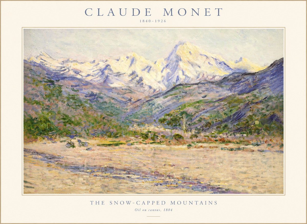 Monet The Snow-capped Mountains No1 - Affiche