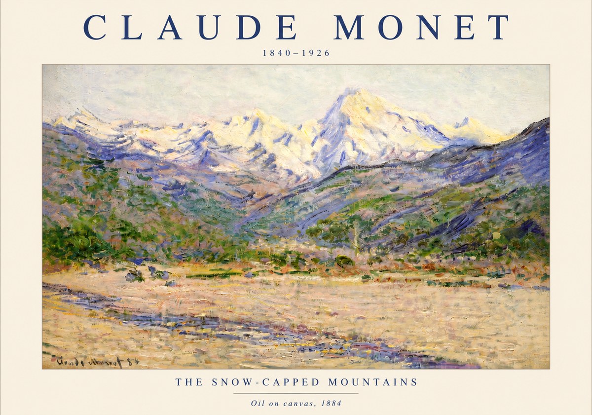 Monet The Snow-capped Mountains No3 - Affiche