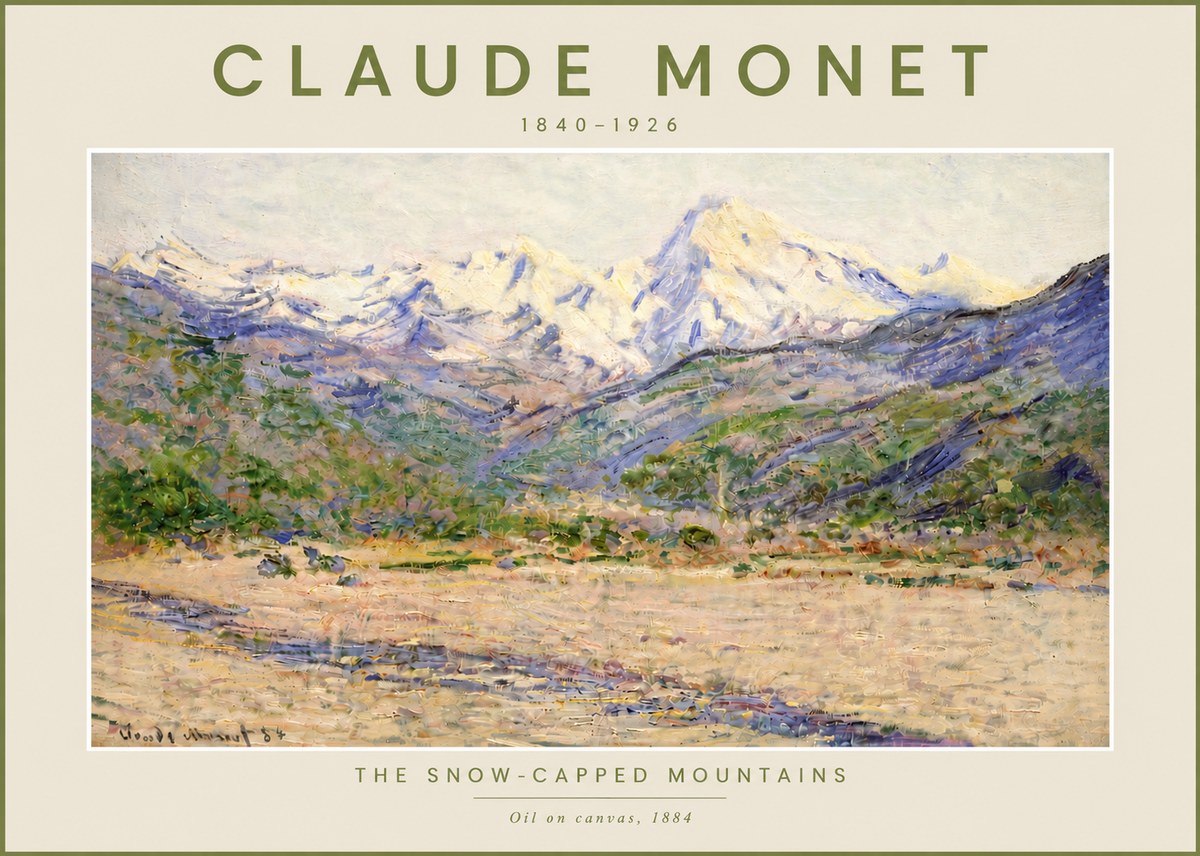 Monet The Snow-capped Mountains No4 - Affiche