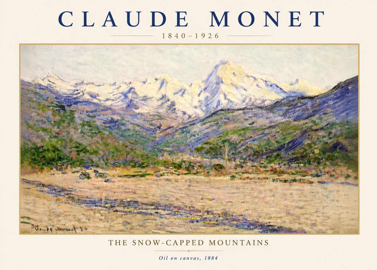 Monet The Snow-capped Mountains No5 - Affiche