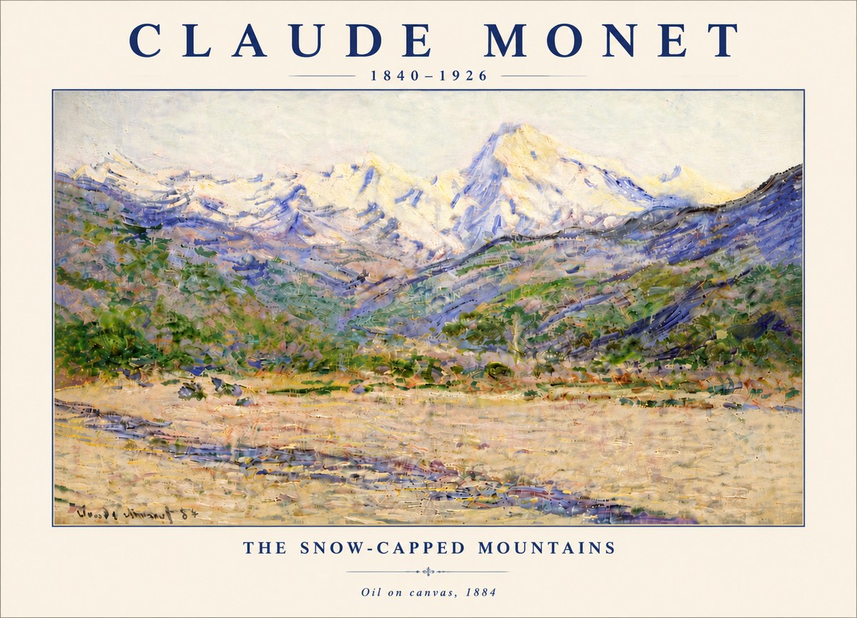 Monet The Snow-capped Mountains No6 - Affiche