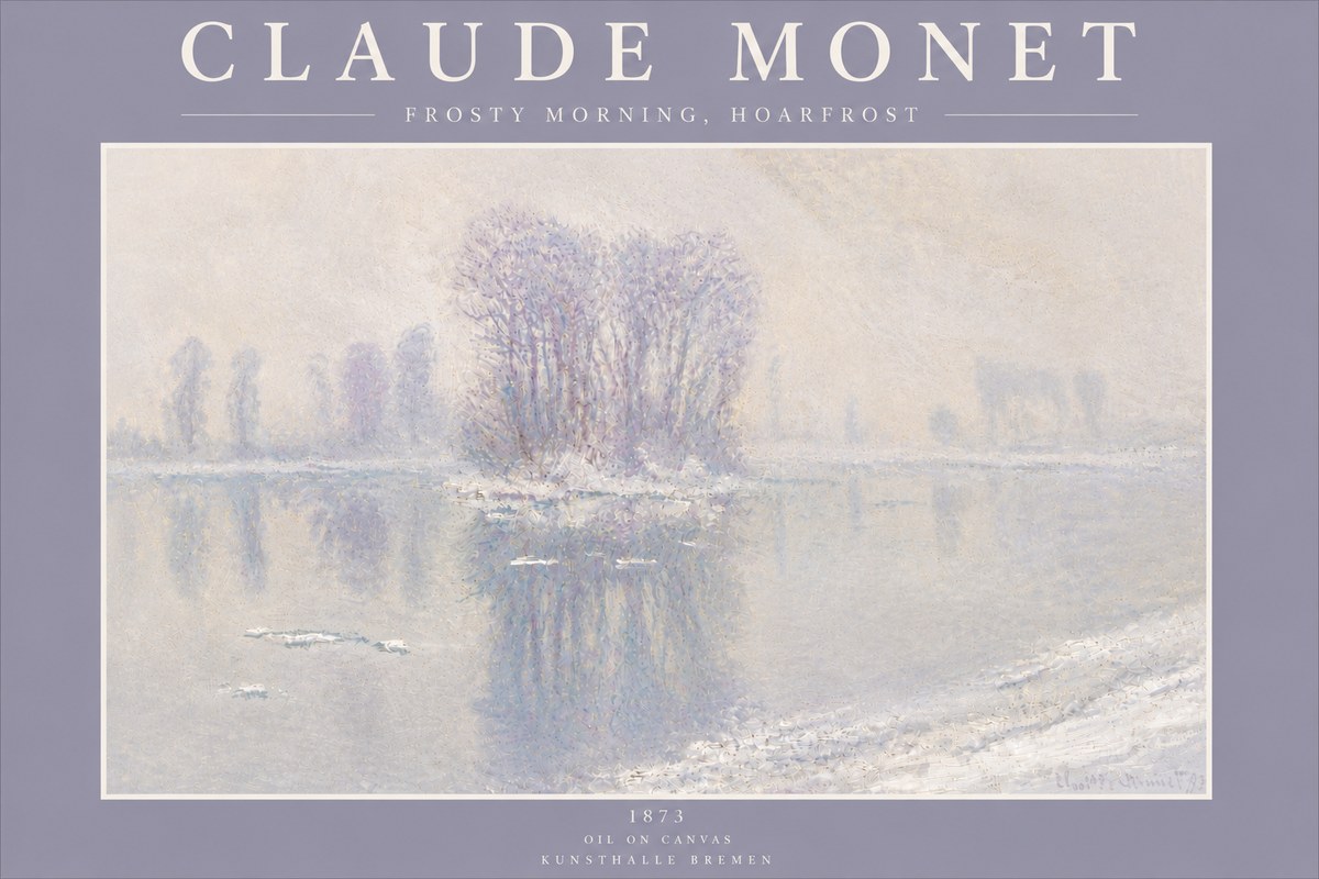 Monet Frosty Morning, Hoarfrost No5 - Affiche
