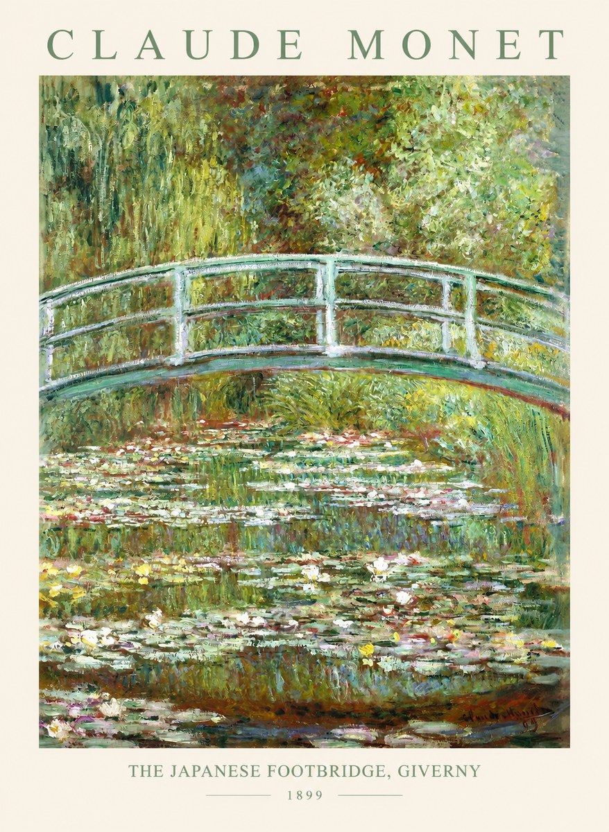 Monet The Japanese Footbridge, Giverny No1 - Affiche