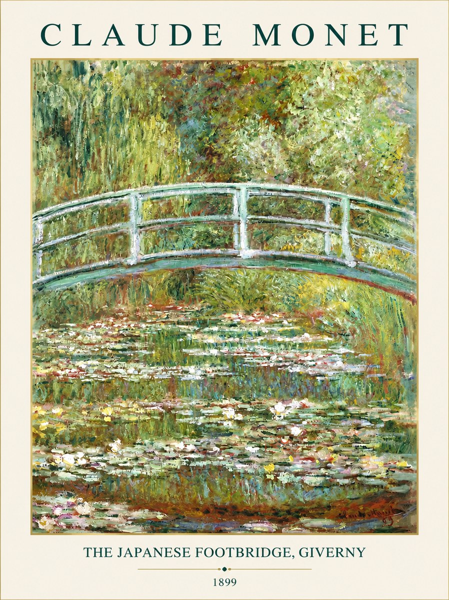 Monet The Japanese Footbridge, Giverny No3 - Affiche