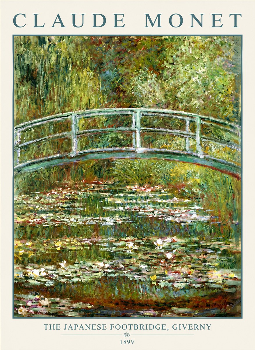 Monet The Japanese Footbridge, Giverny No4 - Affiche