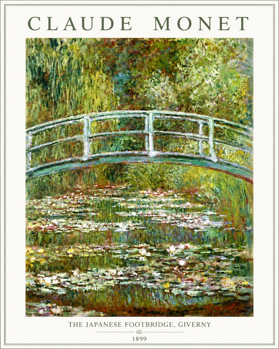 Monet The Japanese Footbridge, Giverny No6 - Affiche