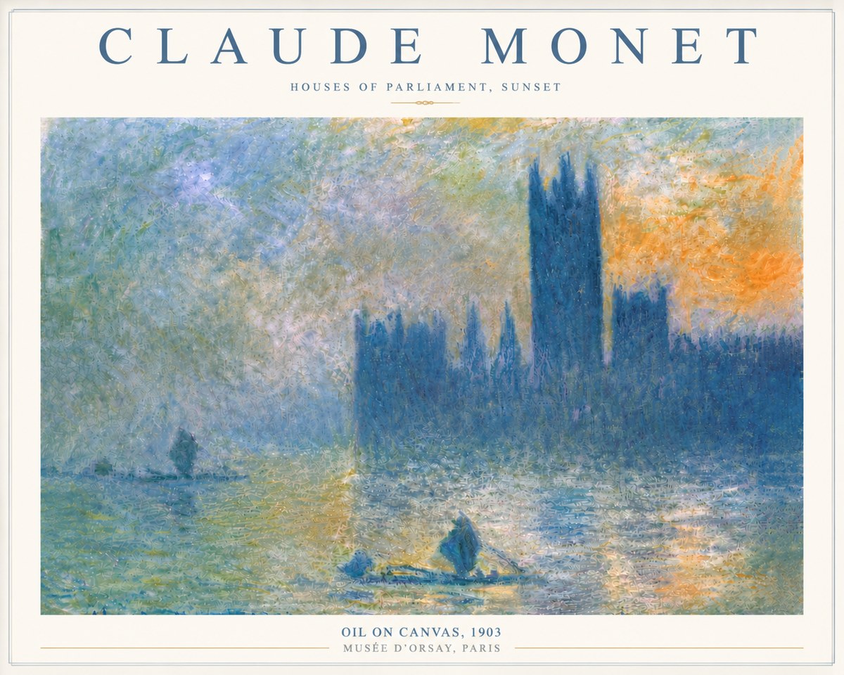Monet Houses of Parliament, Sunset No6 - Affiche