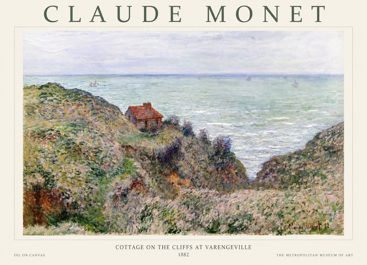 Monet Cottage on the Cliffs at Varengeville No1 - Affiche