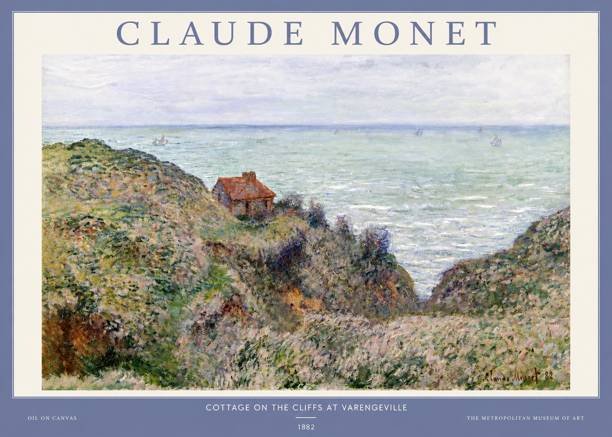 Monet Cottage on the Cliffs at Varengeville No2 - Affiche
