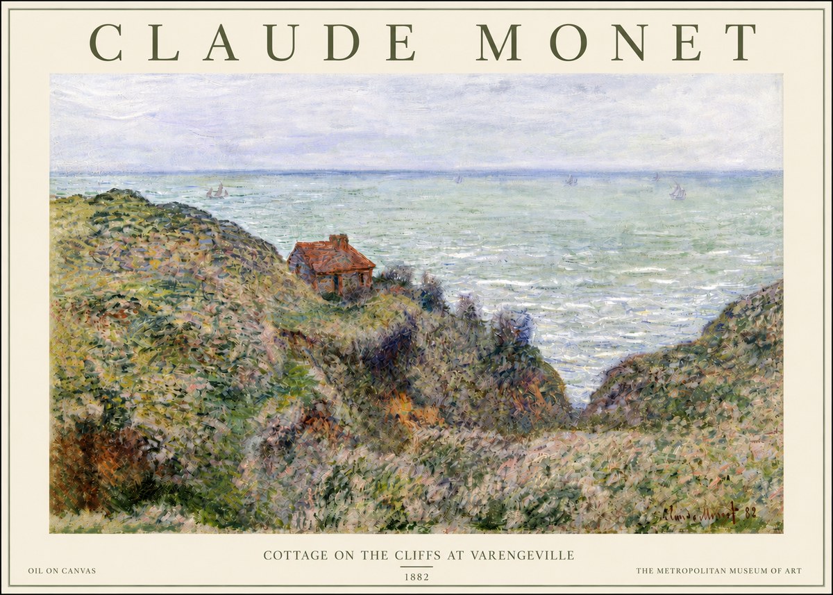 Monet Cottage on the Cliffs at Varengeville No3 - Affiche