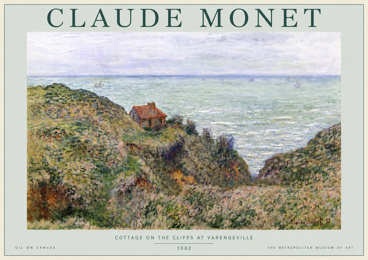Monet Cottage on the Cliffs at Varengeville No4 - Affiche