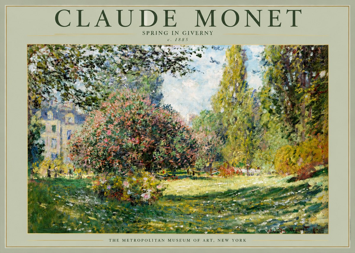 Monet Spring in Giverny No2 - Affiche