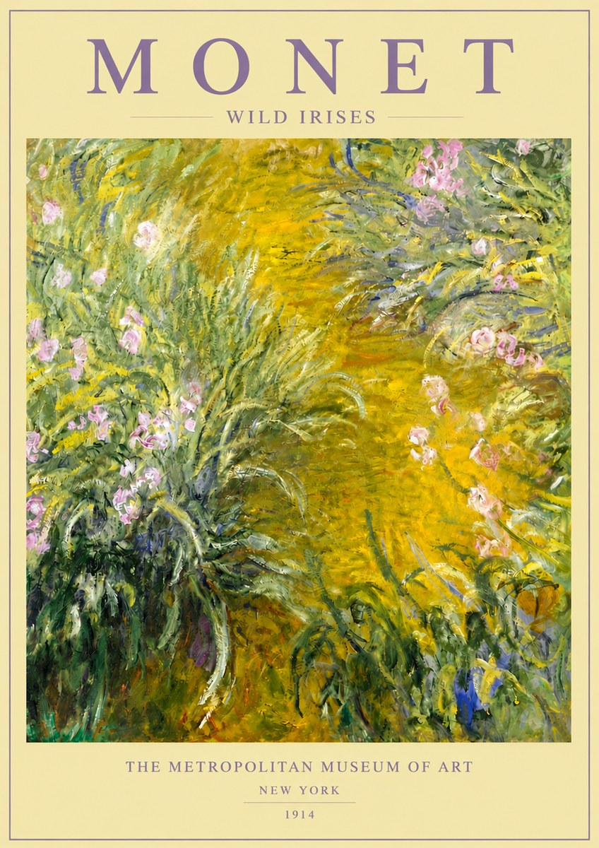 Monet Wild Irises No4 - Affiche