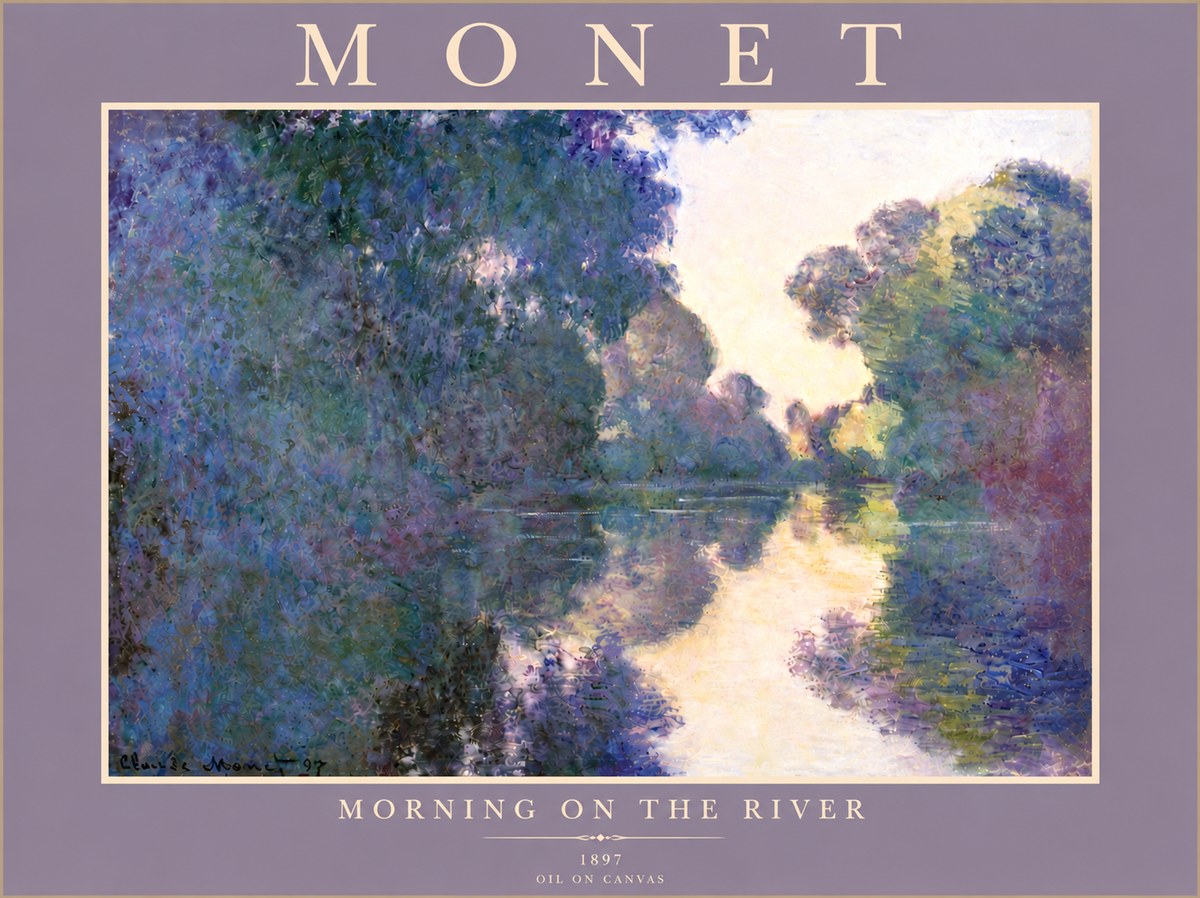Monet Morning on the River No5 - Affiche
