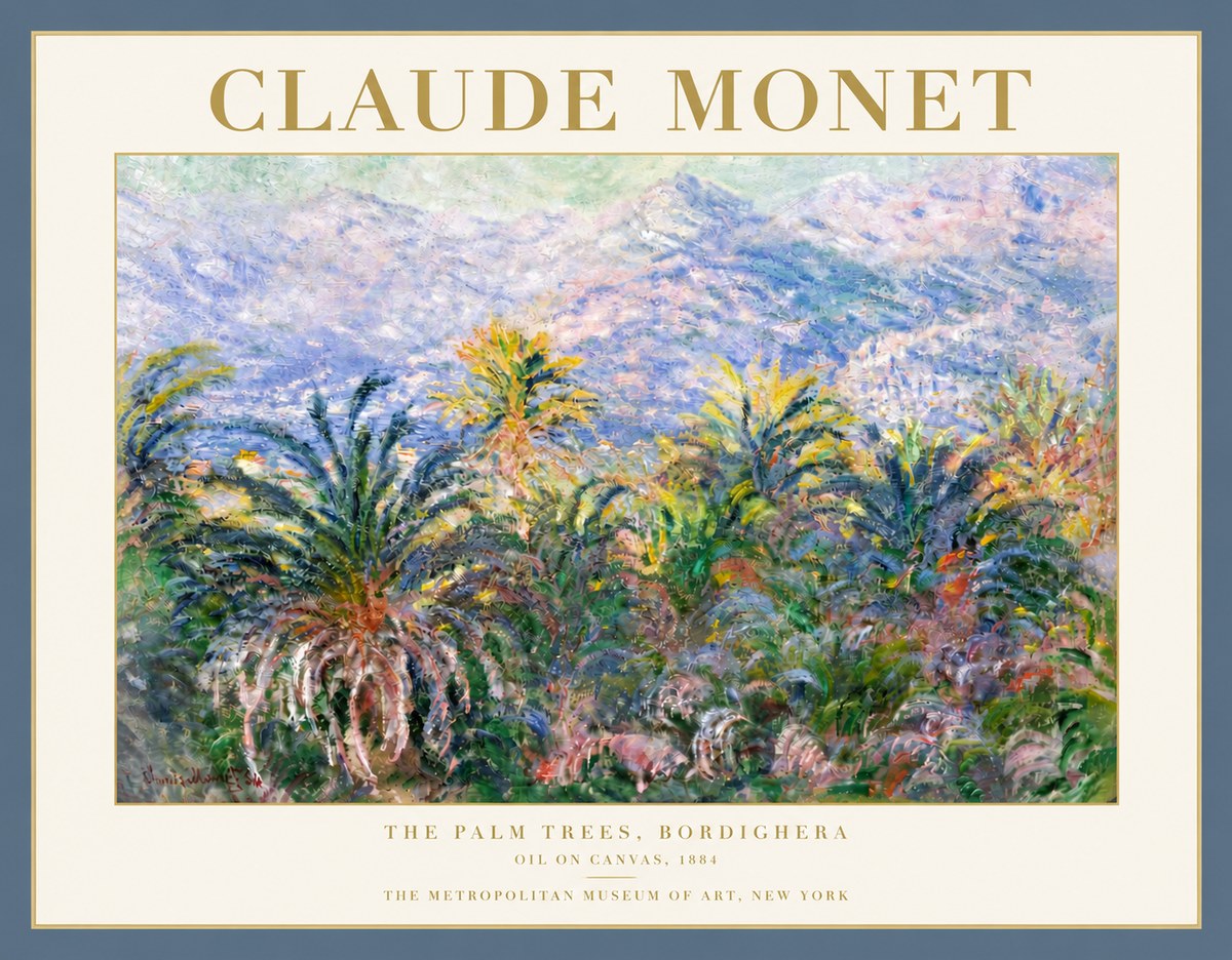 Monet The Palm Trees, Bordighera No5 - Affiche