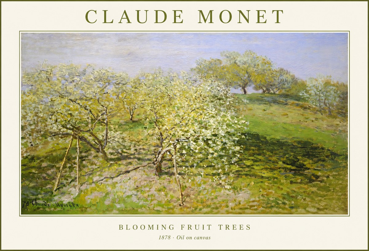 Monet Blooming Fruit Trees No1 - Affiche