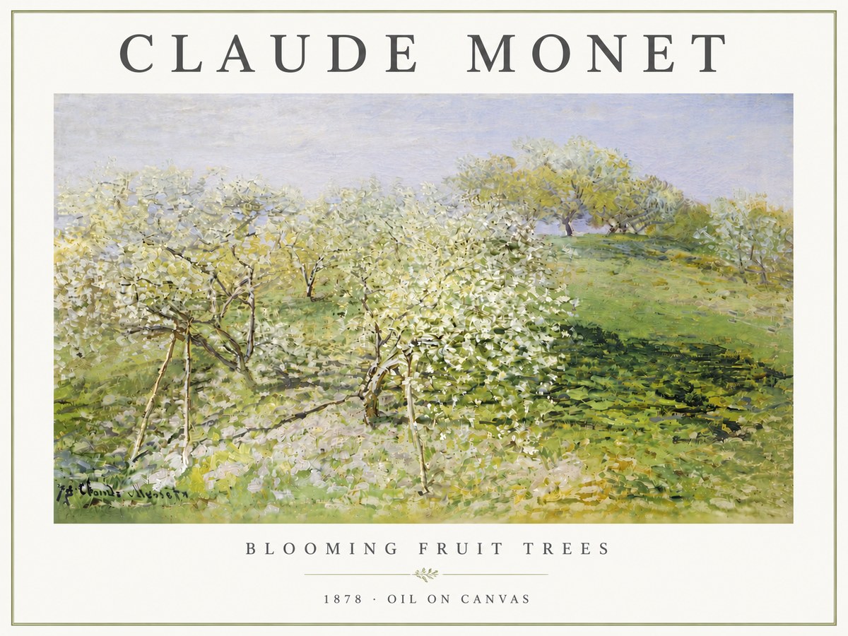 Monet Blooming Fruit Trees No4 - Affiche