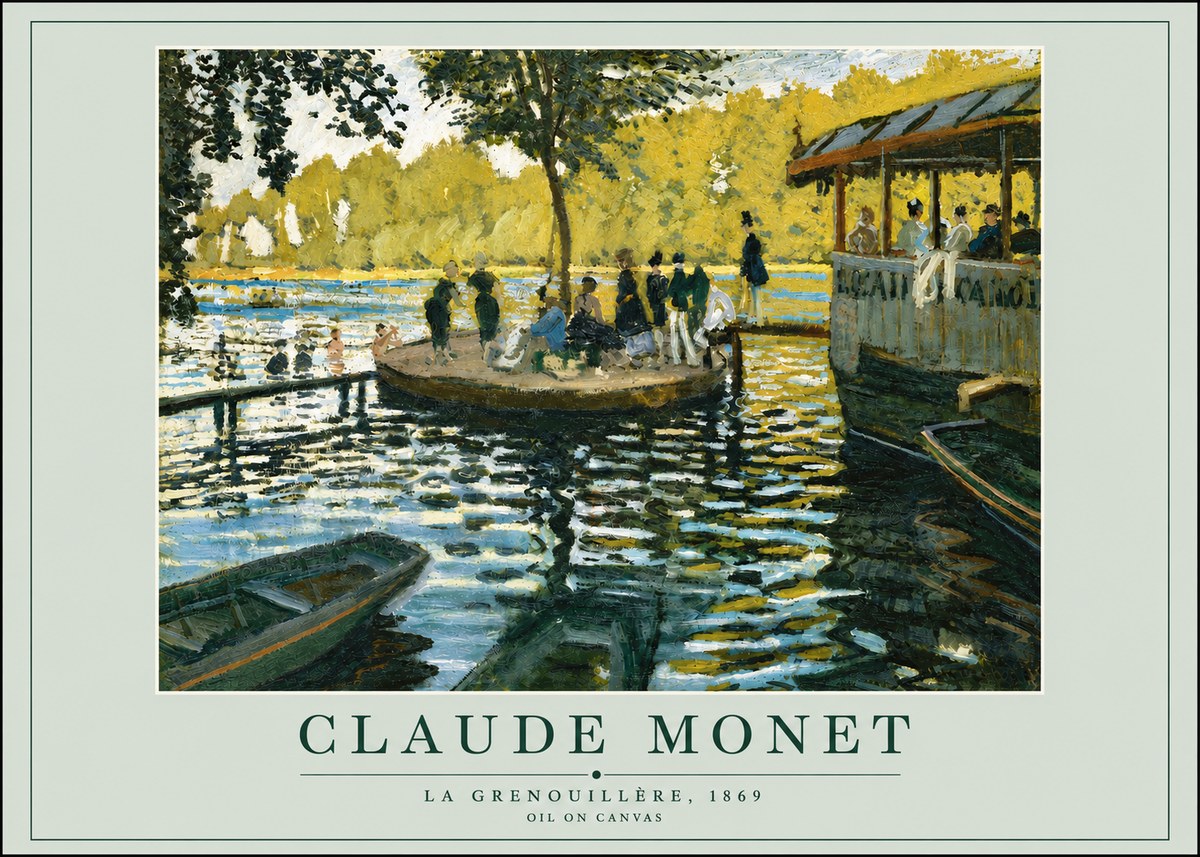 Monet La Grenouillère, 1869 No3 - Affiche