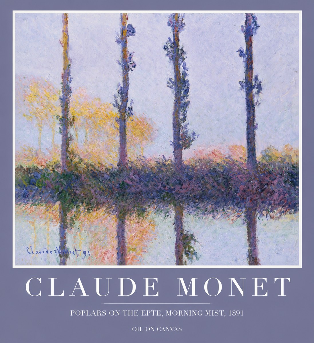 Monet Poplars on the Epte, Morning Mist, 1891 No2 - Affiche