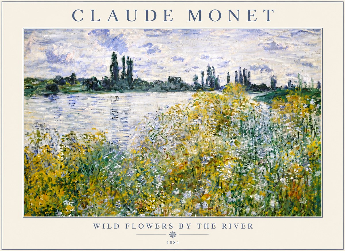 Monet Wild Flowers by the River No5 - Affiche